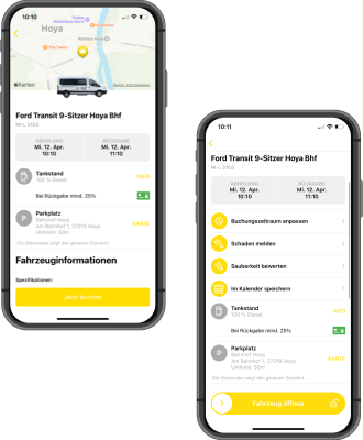 CLASSIC CarSharing App auf einem Smartphone